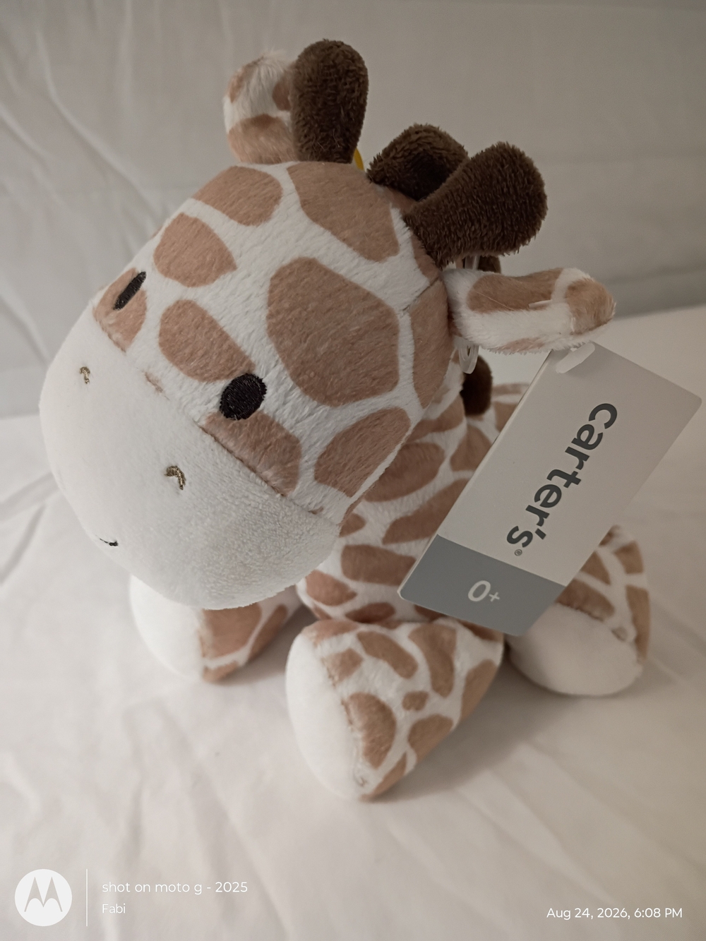 NWT Carters Giraffe Stuffed Plush Wind Up Music Brahms Lullaby 9" Head Moves